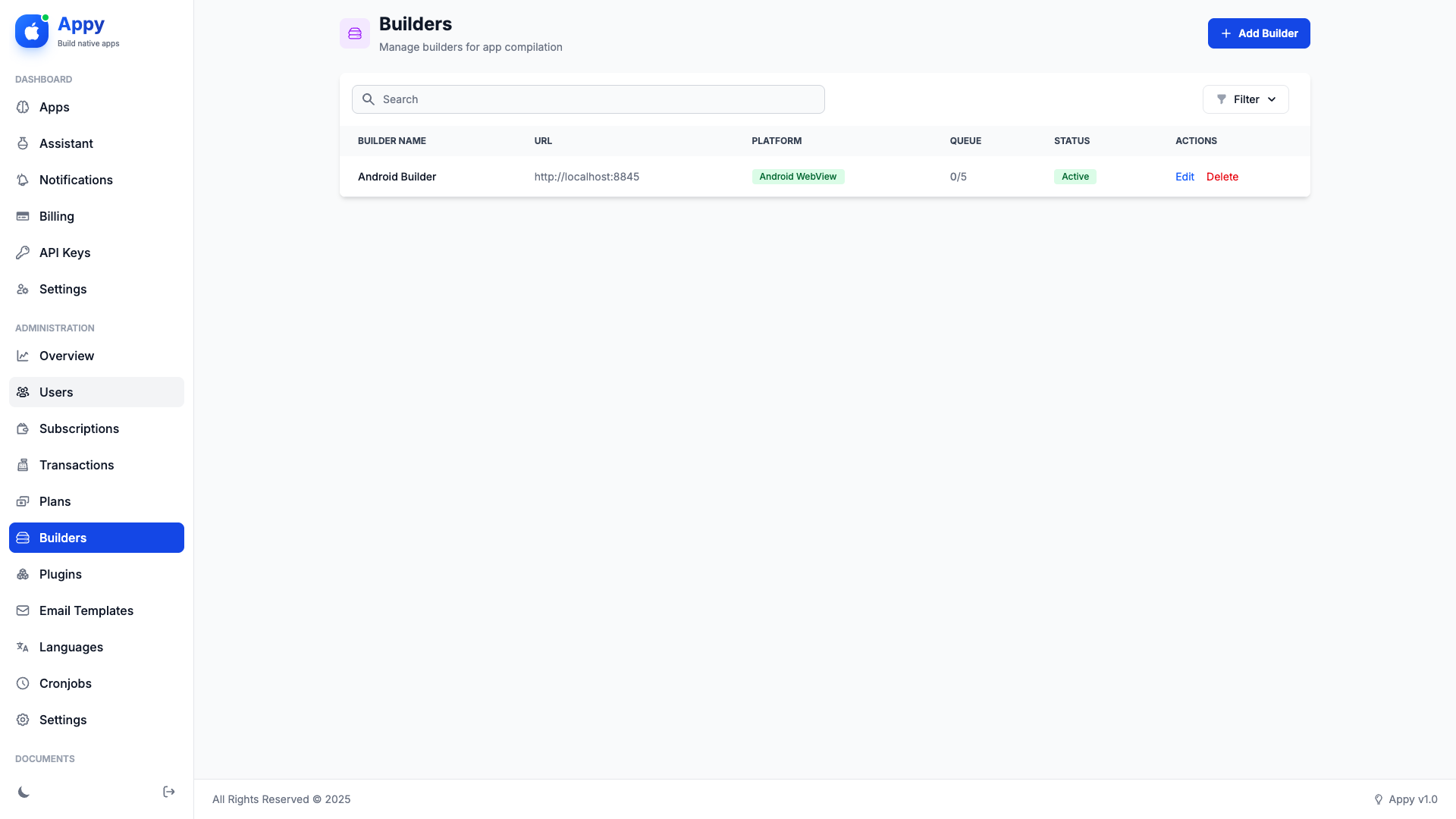Builder management